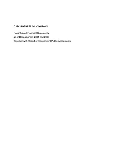 Thumbnail Rosneft Bilan financier 2001