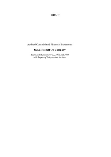 Thumbnail Rosneft Bilan financier 2002