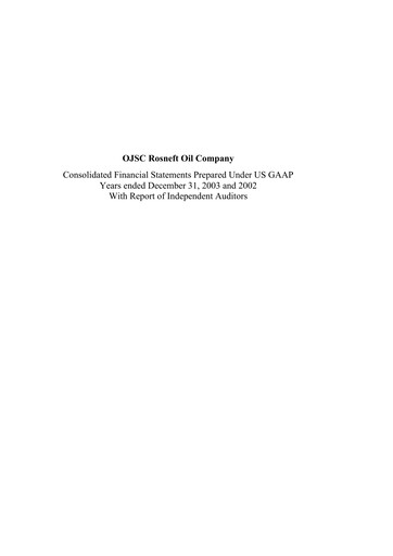 Thumbnail Rosneft Bilan financier 2003
