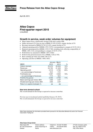 Thumbnail Atlas Copco
 Quarterly Report 2015-q1