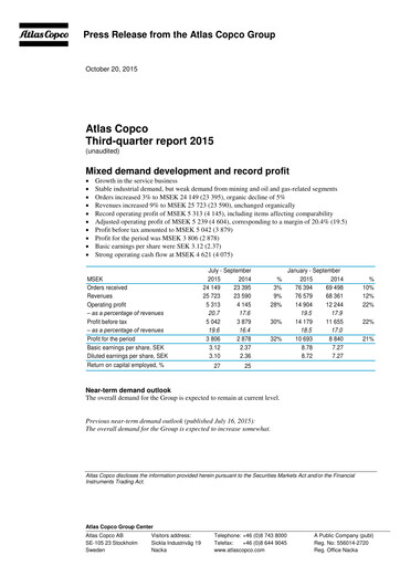 Thumbnail Atlas Copco
 Quarterly Report 2015-q3