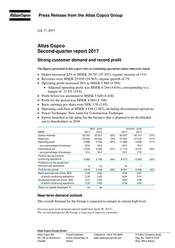 Thumbnail Atlas Copco
 Quarterly Report 2017-q2