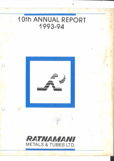 Thumbnail Ratnamani Metals & Tubes Annual Report 1993-1994