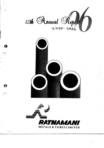 Thumbnail Ratnamani Metals & Tubes Annual Report 1995-1996