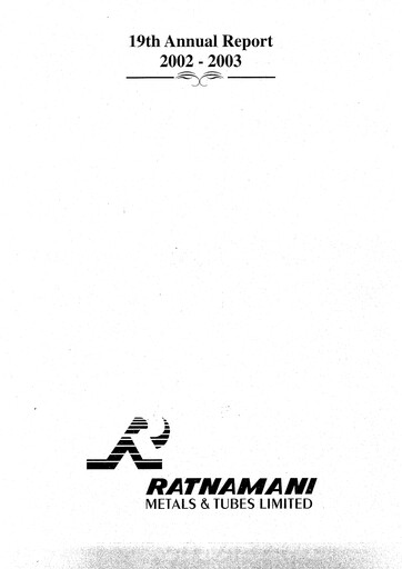 Thumbnail Ratnamani Metals & Tubes Annual Report 2002-2003