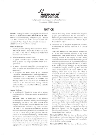 Thumbnail Ratnamani Metals & Tubes Annual Report 2011-2012