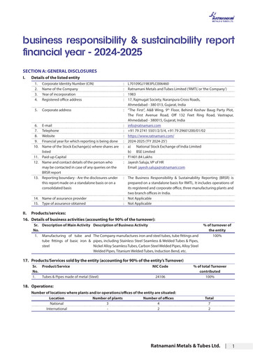 Thumbnail Ratnamani Metals & Tubes ESG Report 2024-2025