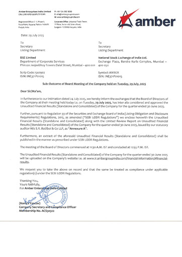 Thumbnail Amber Enterprises India
 Quarterly Report 2025-q1