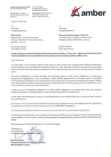 Thumbnail Amber Enterprises India
 Quarterly Report 2026-q4