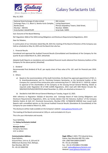 Miniature Galaxy Surfactants
 Rapport financier 2024-2025