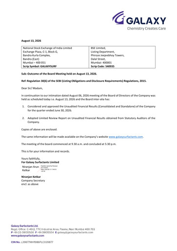 Thumbnail Galaxy Surfactants
 Quarterly Report 2026-q1