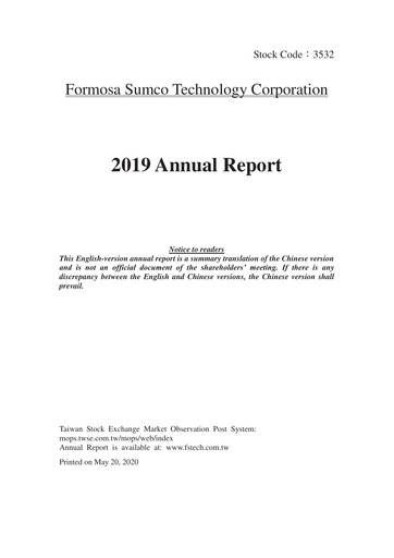 Thumbnail Formosa Sumco Technology Annual Report 2019