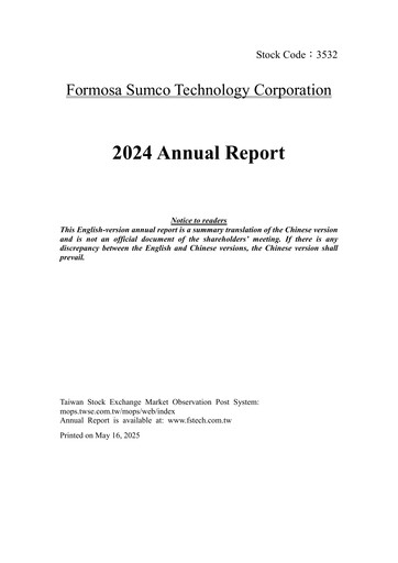 Thumbnail Formosa Sumco Technology Annual Report 2024