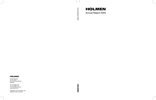 Thumbnail Holmen
 Annual Report 2003