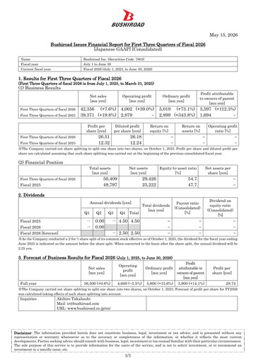 Thumbnail Bushiroad Quarterly Report fy2026-q3
