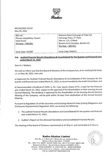 Thumbnail Radico Khaitan
 Financial Statement 2021-2022