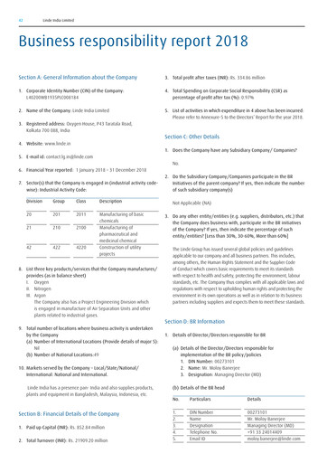 Thumbnail Linde India ESG Report 2018