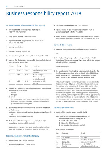 Thumbnail Linde India ESG Report 2019