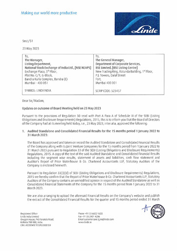 Thumbnail Linde India Financial Report 2022-2023