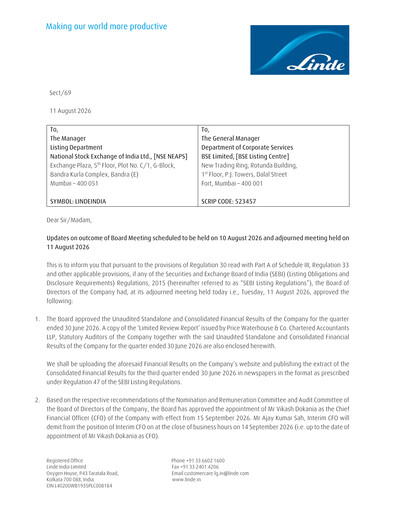 Thumbnail Linde India Quarterly Report 2026-q1