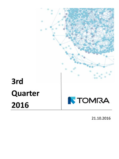 Vorschaubild Tomra Quartalsbericht 2016-q3