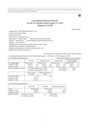 Thumbnail YAKUODO HOLDINGS Half-year Report fy2026-h1