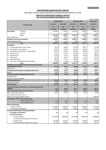 Thumbnail DCM Shriram Quarterly Report 2010-q2