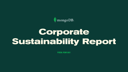 Thumbnail MongoDB Sustainability Report 2021