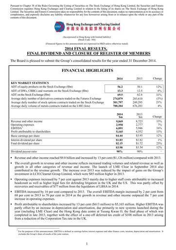 Thumbnail Hong Kong Exchanges & Clearing Financial Report 2014