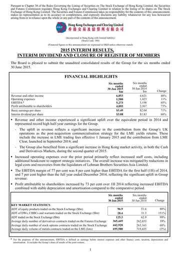 Thumbnail Hong Kong Exchanges & Clearing Financial Report 2015-h1