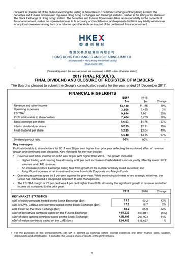Thumbnail Hong Kong Exchanges & Clearing Financial Report 2017