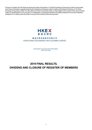 Thumbnail Hong Kong Exchanges & Clearing Financial Report 2019