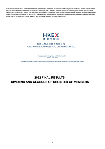 Thumbnail Hong Kong Exchanges & Clearing Financial Report 2022