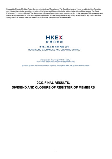 Thumbnail Hong Kong Exchanges & Clearing Financial Report 2023