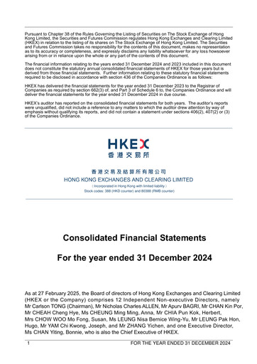 Thumbnail Hong Kong Exchanges & Clearing Financial Statement 2024