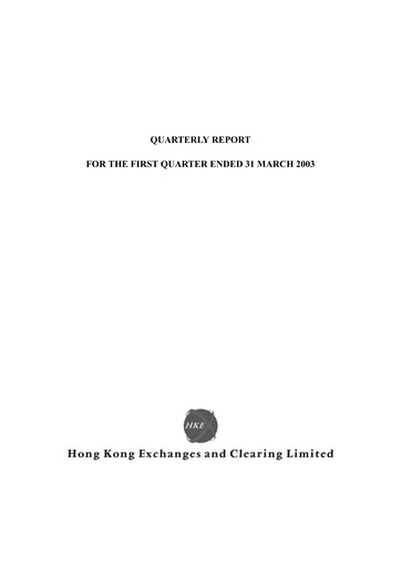 Thumbnail Hong Kong Exchanges & Clearing Quarterly Report 2003-q1