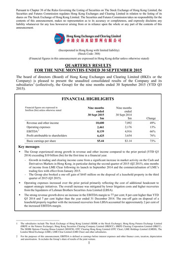 Thumbnail Hong Kong Exchanges & Clearing Quarterly Report 2015-q3