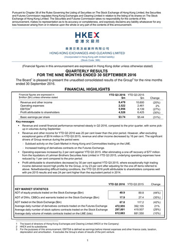 Thumbnail Hong Kong Exchanges & Clearing Quarterly Report 2016-q3