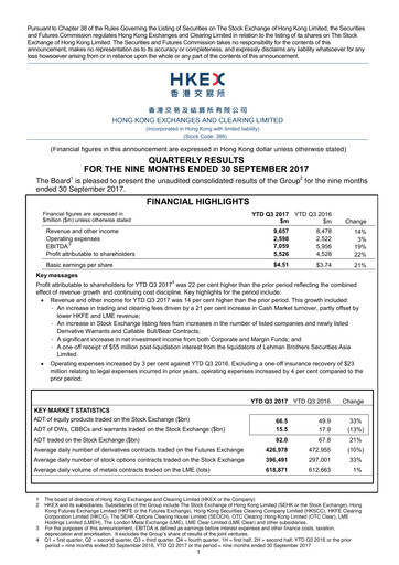 Thumbnail Hong Kong Exchanges & Clearing Quarterly Report 2017-q3