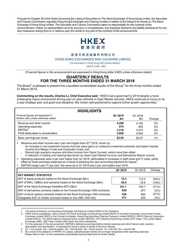 Thumbnail Hong Kong Exchanges & Clearing Quarterly Report 2019-q1
