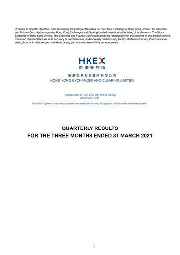 Thumbnail Hong Kong Exchanges & Clearing Quarterly Report 2021-q1
