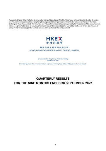 Thumbnail Hong Kong Exchanges & Clearing Quarterly Report 2022-q3