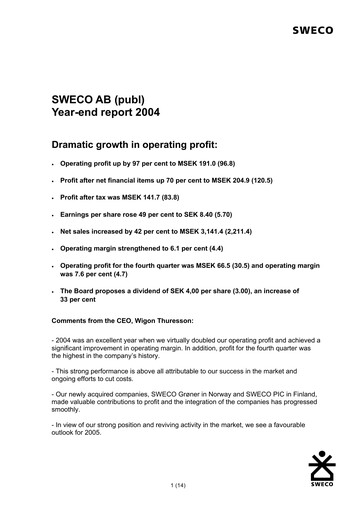 Thumbnail Sweco Financial Statement 2004