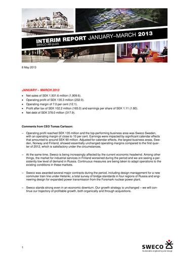 Thumbnail Sweco Quarterly Report 2013-q1