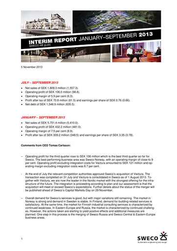 Thumbnail Sweco Quarterly Report 2013-q3
