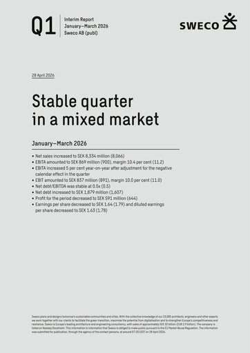 Thumbnail Sweco Quarterly Report 2026-q1