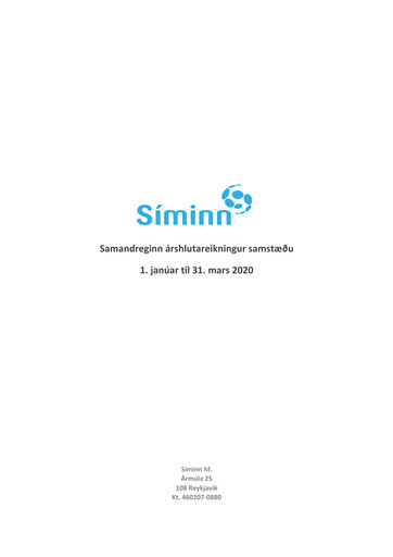 Thumbnail Síminn hf. Quarterly Report 2020-q1