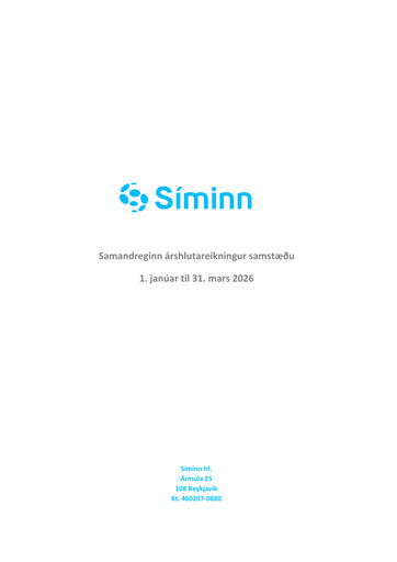 Thumbnail Síminn hf. Quarterly Report 2026-q1