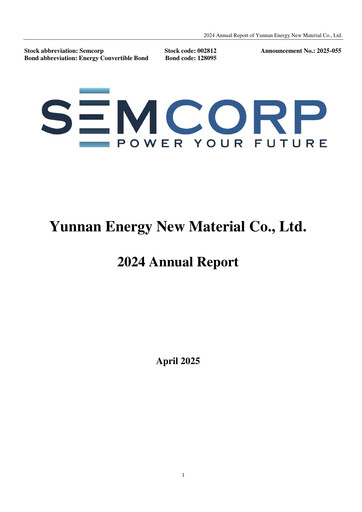 Thumbnail Yunnan Energy New Material Annual Report 2024