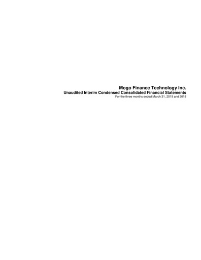 Miniature Mogo
 Rapport trimestriel 2019-q1